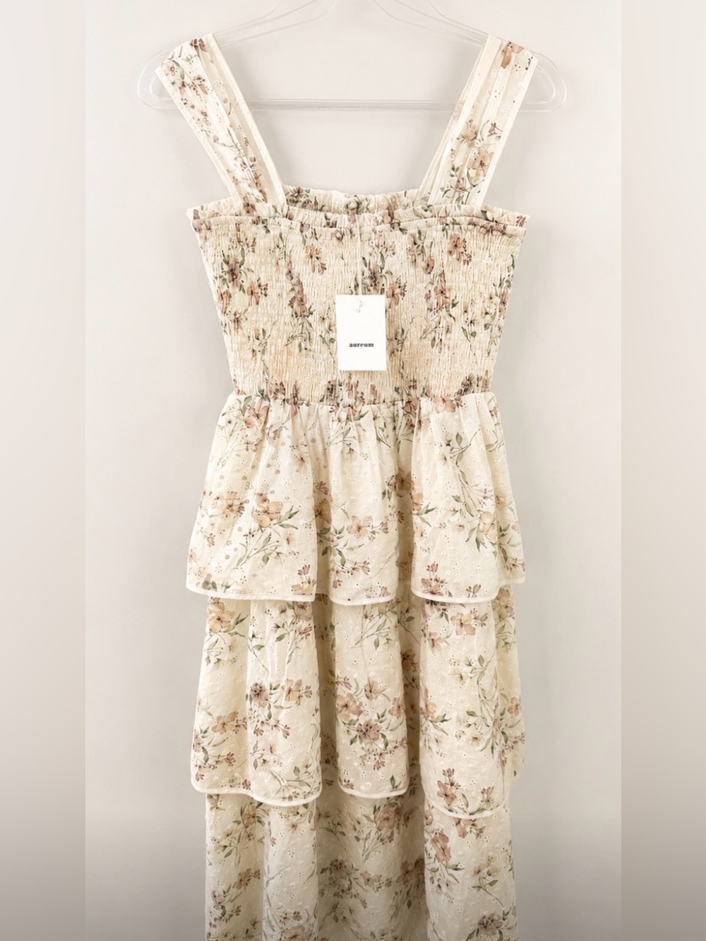 Aureum Floral Eyelet Tiered Midi Dress – Size S – NWT - Picture 2 of 3